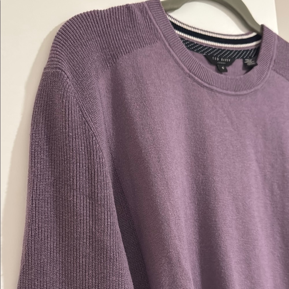 Ted Baker Men's Crewneck Sweater in Dusty Purple - Picture 4 of 6